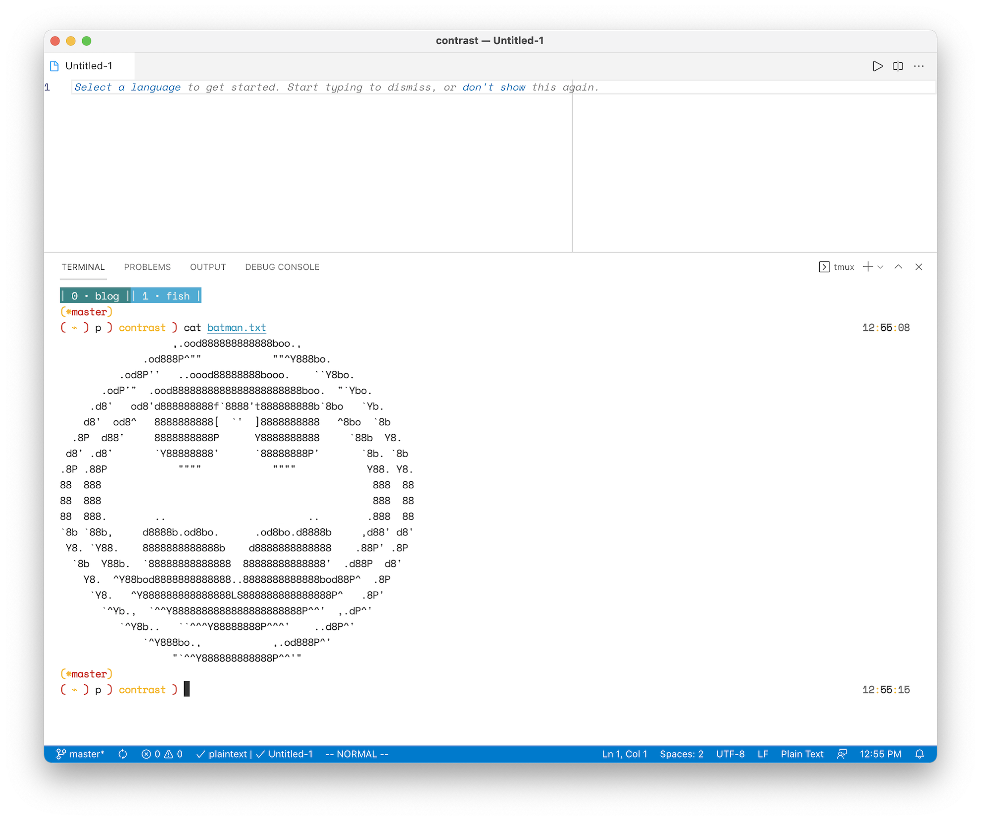 tmux launchbar